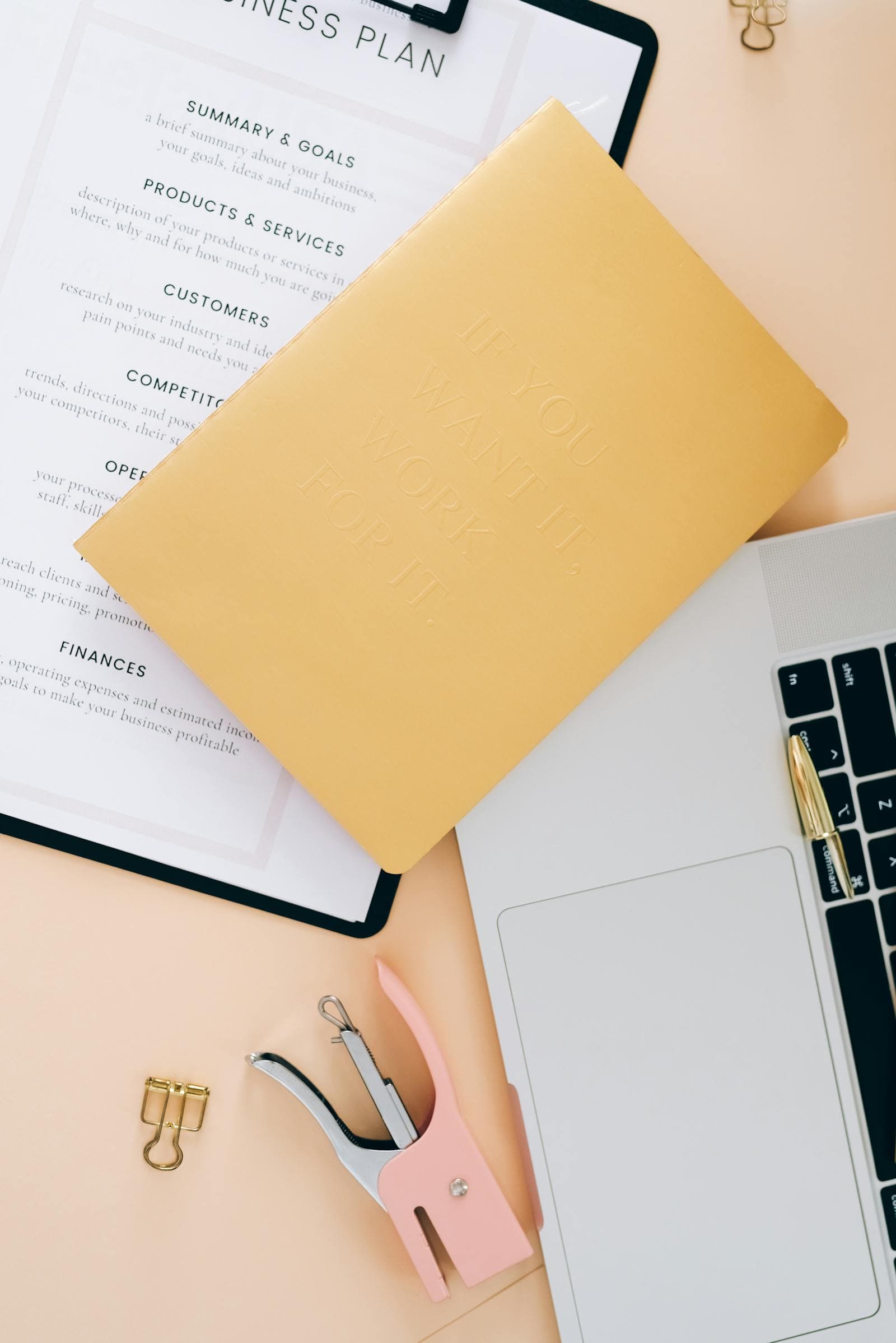 Business formation documents spread across an office desk